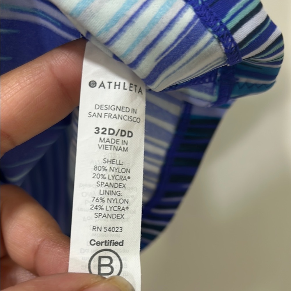 ATHLETA WOMENS IBAZA ENTWINED TANKINI TOP COOL MULTI Sz 32D/DD - Picture 7 of 14